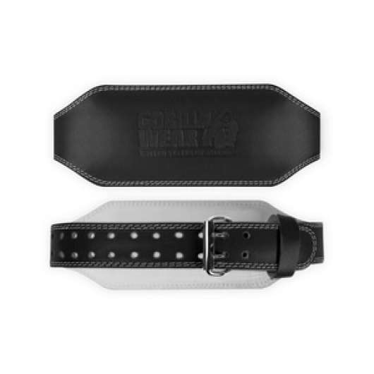 6 Inch Padded Leather Belt, black/black, medium/large
