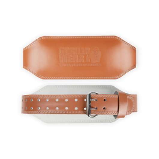 6 Inch Padded Leather Belt, brown, small/medium