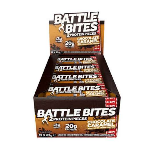 Battle Bites Protein Bars 12 x 62g - Chocolate Caramel