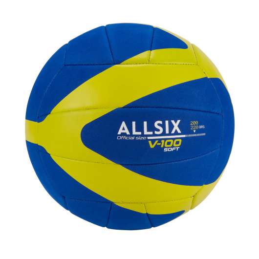 Boll Volleyboll V100 Soft 200-220g Blå/gul 6-9 År