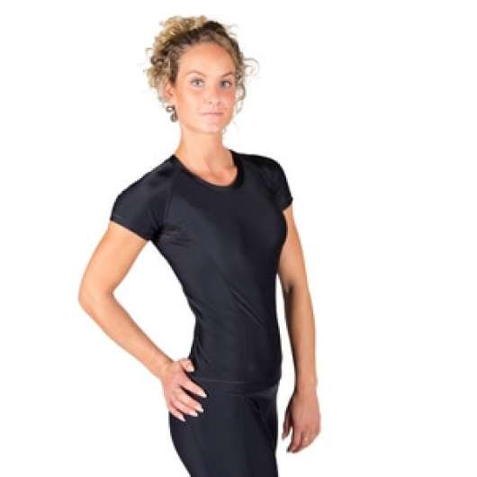 Carlin Compression Short Sleeve Top, black/black, large