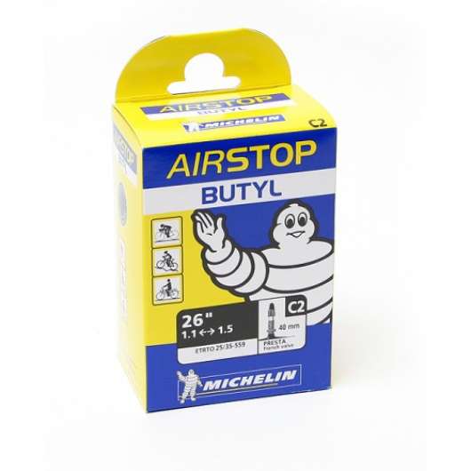 Cykelslang Michelin Airstop 26 x 1,1-1,5 Prestaventil 40mm