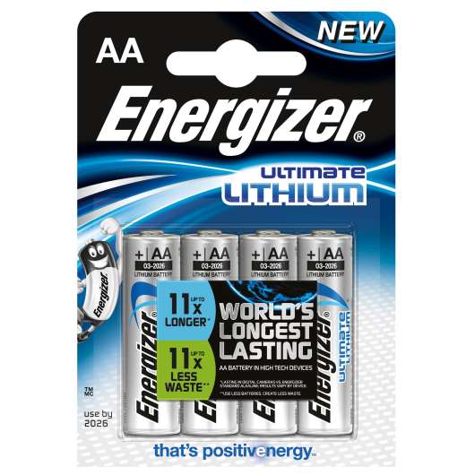Energizer, 4-pack Batteri Aa-lr06 Lithium,