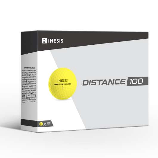 Golfboll - Distance 100 - 12-pack Gul