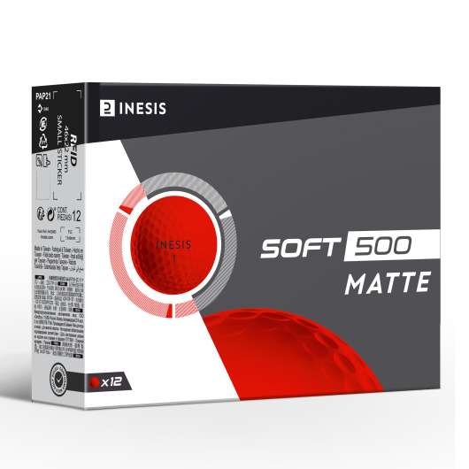 Golfboll - Soft 500 - 12-pack Matt Röd