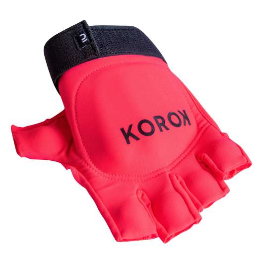 Handske för landhockey med en fingerled begränsad intensitet junior fh100 rosa
