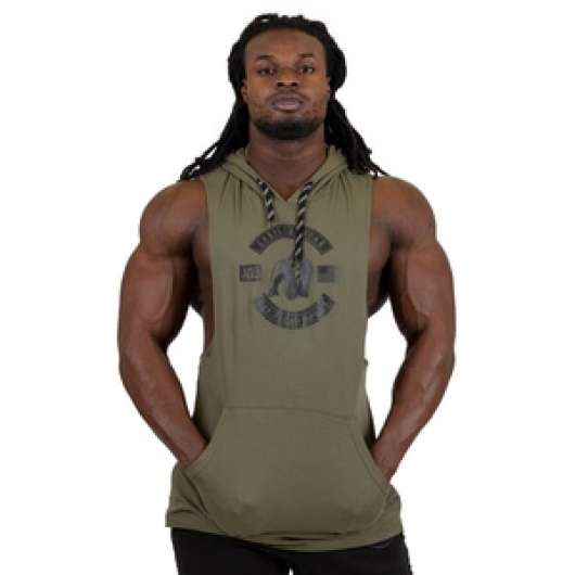 Lawrence Hooded Tank Top, army green, large
