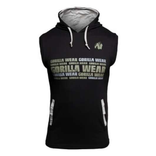 Melbourne S/L Hooded T-Shirt, black, Gorilla Wear