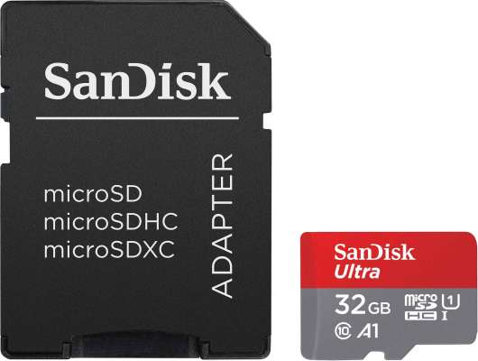 minneskort micro-sd hc 32 gb + sd-adapter