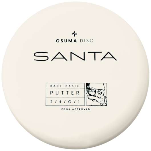 Osuma Frisbee Golf disc Bare-Basic Santa, putter