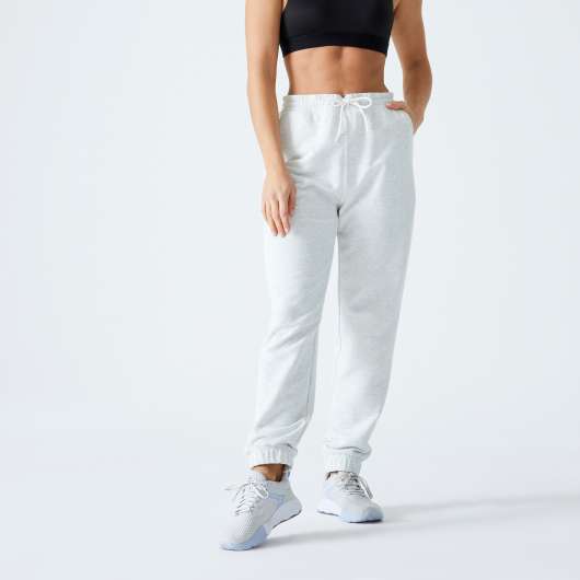 Pantalon Regular Fitness Femme - 500 Essentials Blanc Chiné