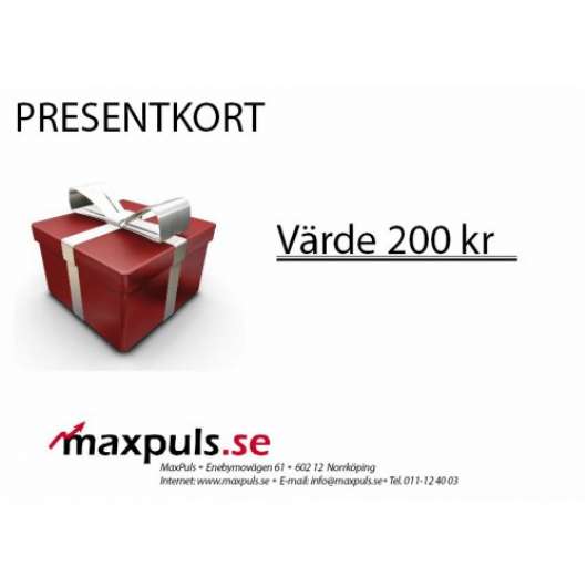 Presentkort MaxPuls.se 200 kr