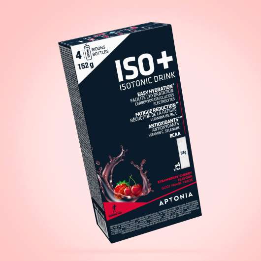sportdryckspulver iso+ jordgubb/körsbär 4x38 g
