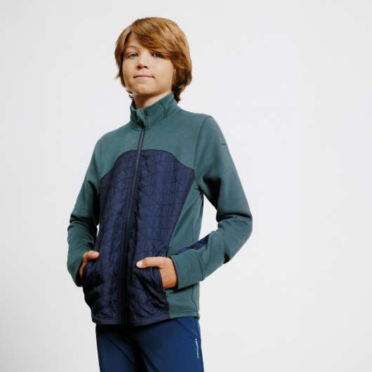 Sweatshirt Med Dragkedja - 500 - Junior Grön/marinblå