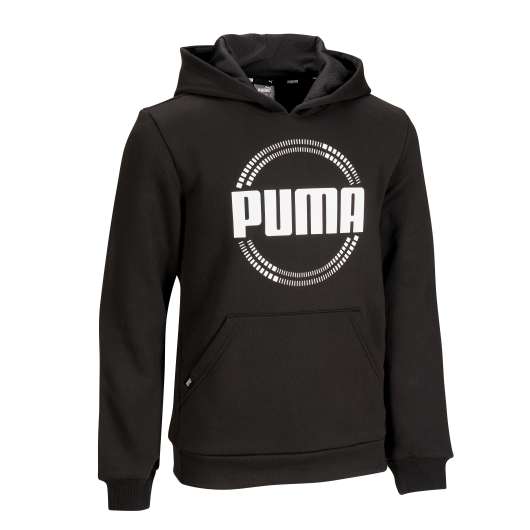 Sweatshirt Med Huva Puma - Junior Svart Med Tryck