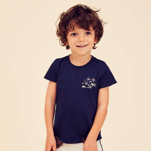 T-shirt Baby i Bomull - Basic - Junior Marinblå