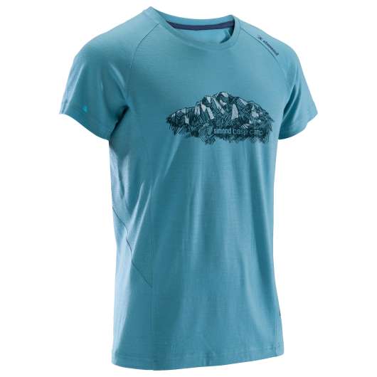 t-shirt för klättring i merinoull - edge herr blå