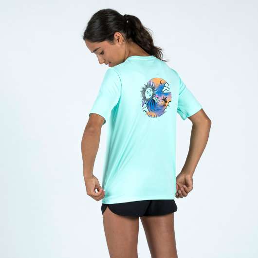 T-shirt Uv-skydd Surf Junior Sunset Vibes Turkos
