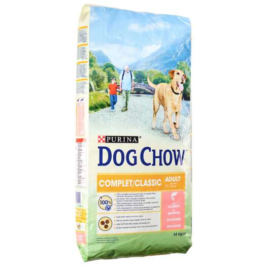 Torrfoder Hund Vuxen Komplett/klassiskt Lax Dog Chow 14 Kg