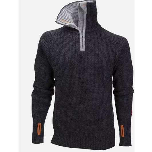 Ulvang Rav Sweater W/Zip Charcoal Melange/Grey Melange/Coral