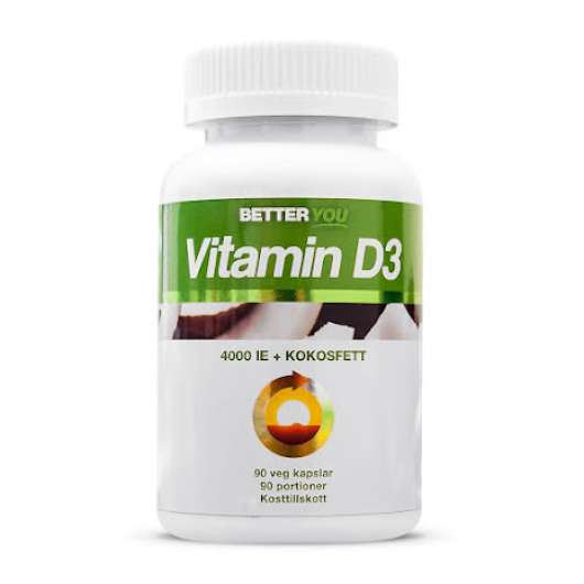 Vitamin D3 4000IE + Kokosolja - 90 kapslar